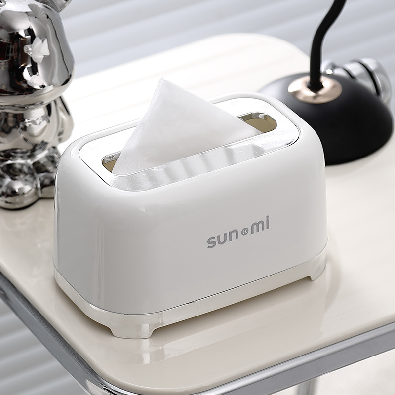 Light Luxury High-End Tissue Box Home Living Room Creative Tissue Box Coffee Table Desktop Storage Box Bedroom Tissue Box