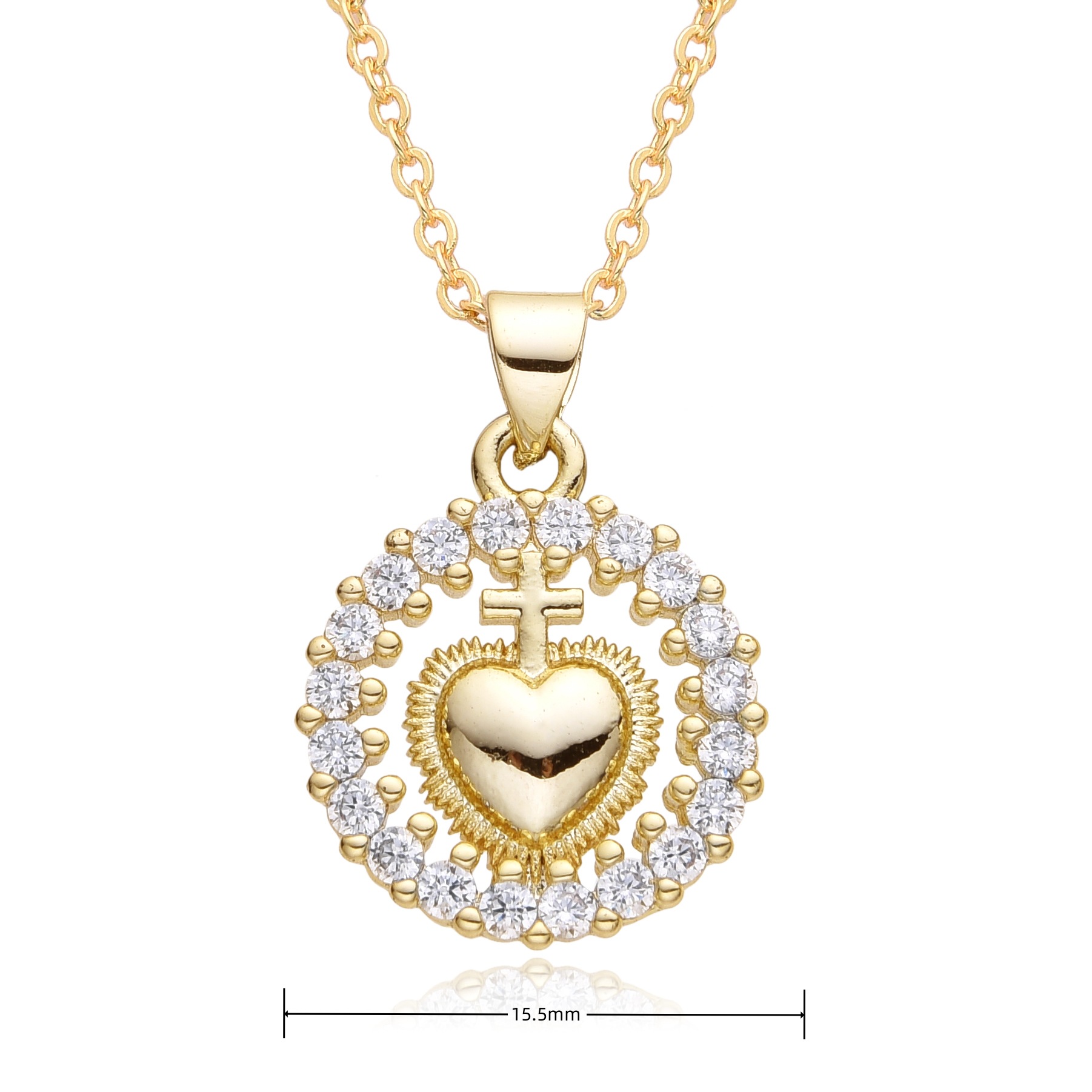 9g Weight Copper Pendant Material Zircon Inlay Material Pendant Necklace Classification Copper Chain Material 1 Piece Quantity Holiday, Date, Street Occasion Copper Material Heart Shape Pattern Women's Gender Inlay Design Simple Style, Classic Style Style Copper Inlay Heart Shape Zircon Pendant Necklace 11