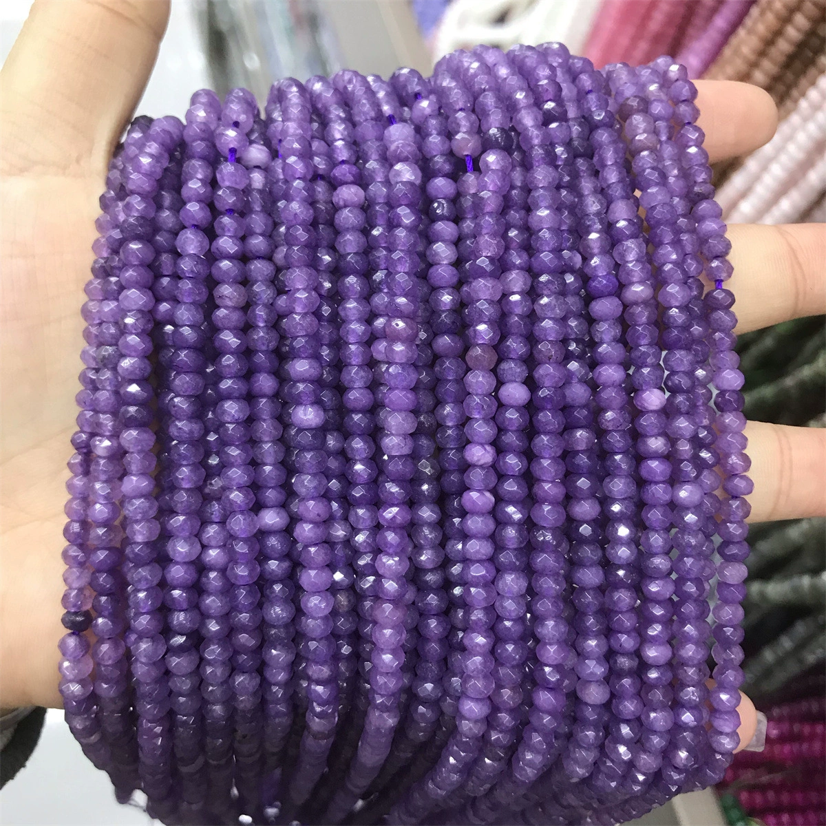 Бисер абакуса, стиль колесного нефрита, бусины 3×4 мм, 115 шт в каждой нити