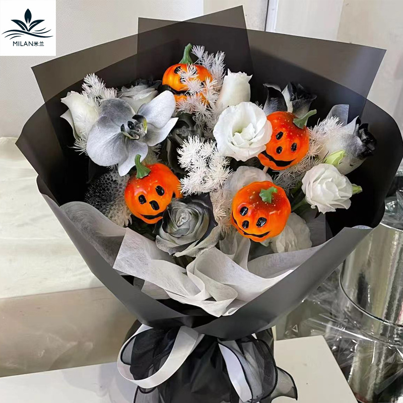Halloween simulación espuma calabaza cara bruja decoración ornamentos ramo de flores embalaje material DIY accesorios
