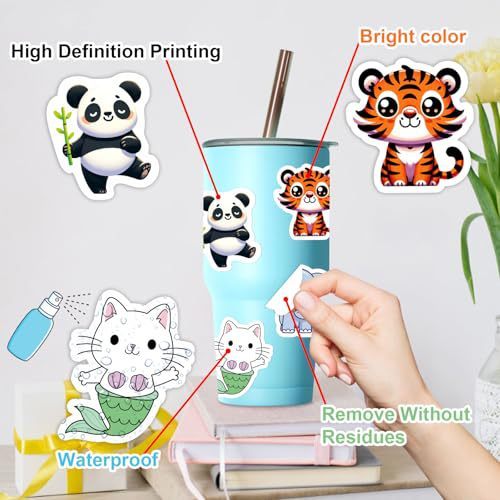 Sticker 100 Animals Cartoon Sticker Decorative Labels Phone Case Decorative Waterproof Self-Adhesive