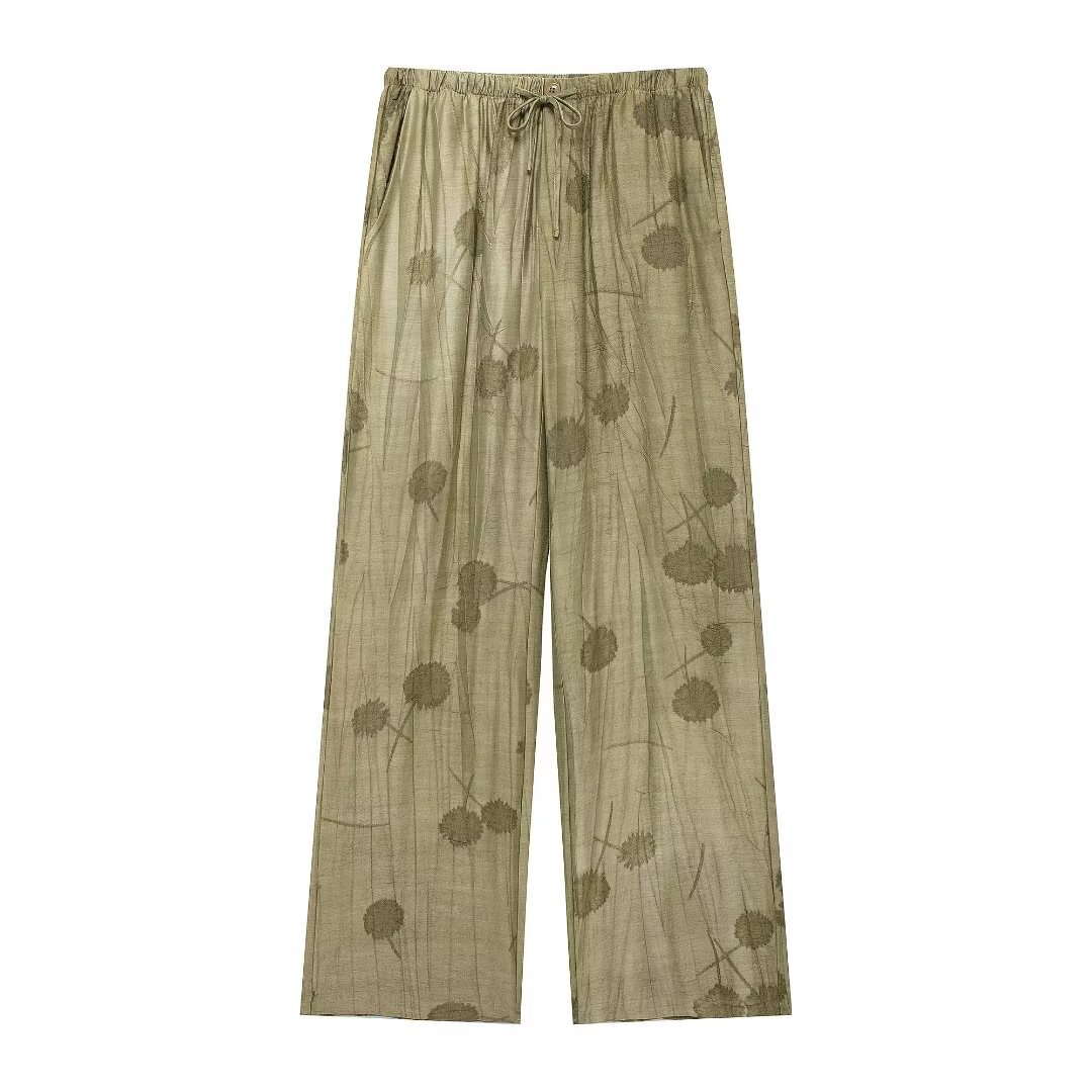 Ensemble chemise ample et pantalon jacquard pour femme, nouvelle collection été 2024_voghion.com