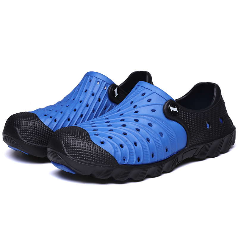 Sandalias Baotou transfronterizas nuevos zapatos casuales al aire libre ligeros y transpirables de verano para hombres, zapatos de playa, zapatos huecos, hombres