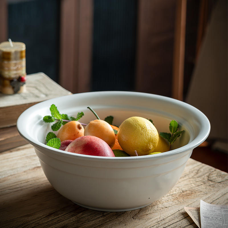 Tazón de sopa grande grueso mate, tazón de frutas, tazón de verduras de todo fósforo de color sólido para el hogar, tazón especial Maoxuewang, tazón grande de cerámica