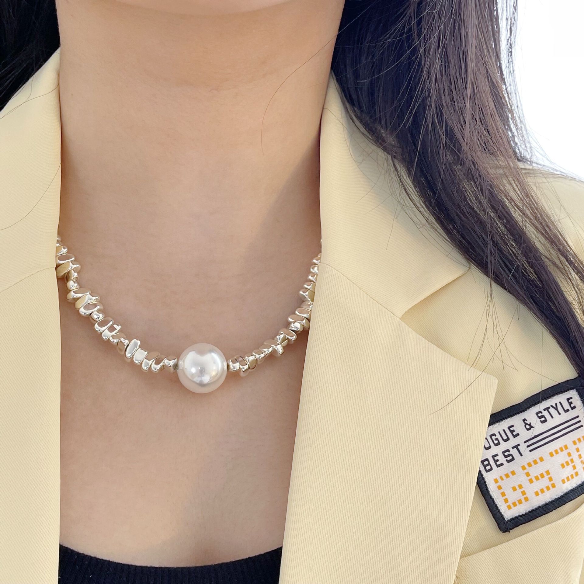 Fashion Geometric Copper Pearl Womenu0027S Bracelets Necklace