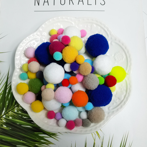Mixed-color Pom-Pom Craft Kit: Children's Art Supplies—Elastic Pom-Poms for Clothing, Hats, and Accessories
