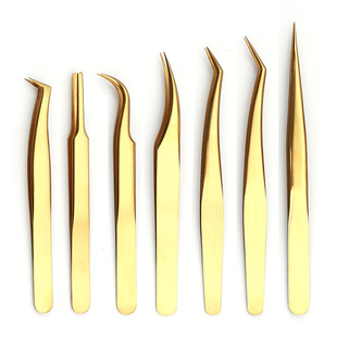 Spot Grafted Eyelash Curler Flowering Gold Feather Clip Stainless Steel False Eyelash Assistant Manicure High-Precision Eyelash Tweezers