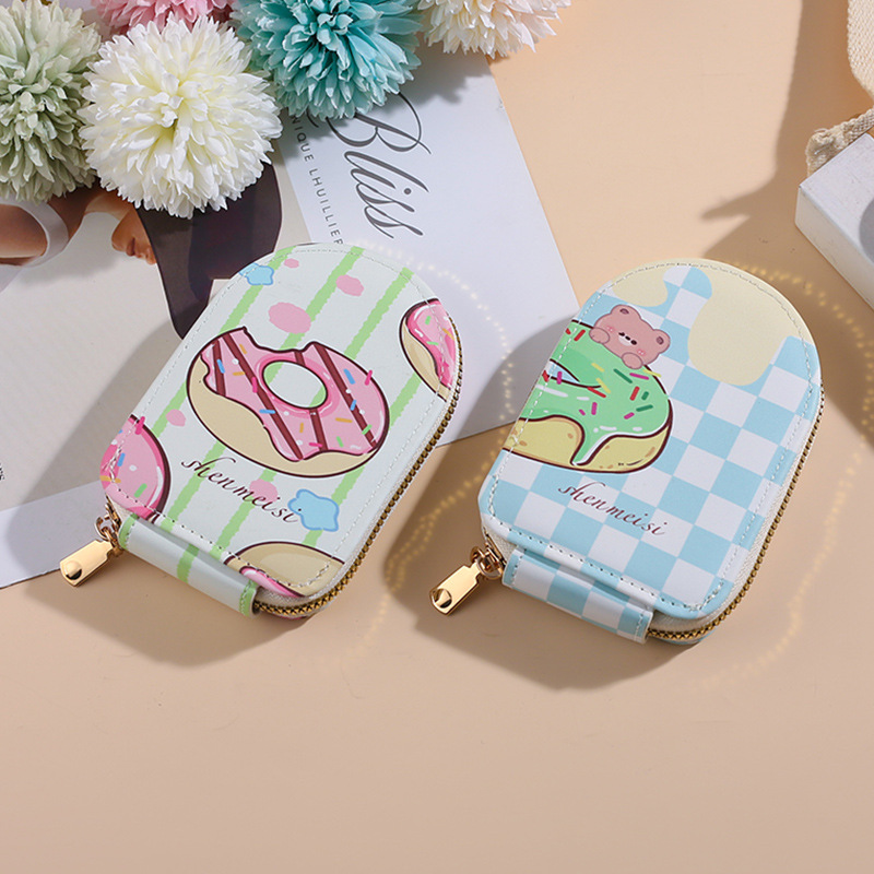 Donuts de dibujos animados transfronterizos lindo paquete de tarjetas de órgano temu venta caliente monedero de dibujos animados paquete de identificación de múltiples tarjetas