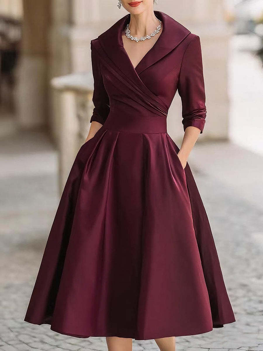Elegant Formal Waist-tight Dress Slimming Elegant Long Sleeve