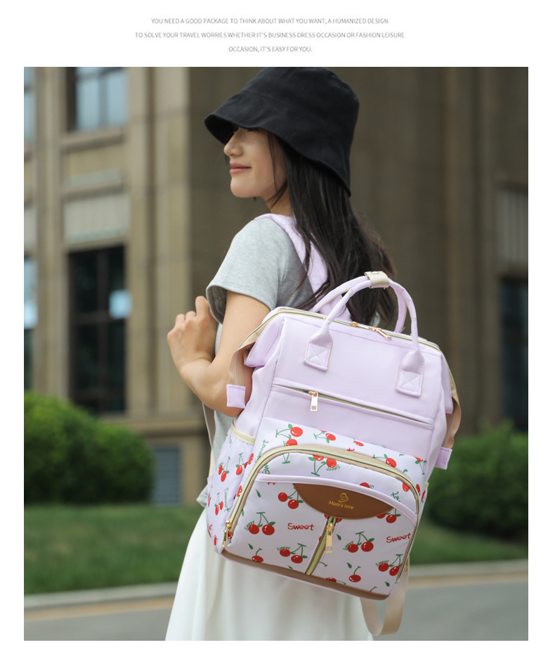 Mother and baby bag, maternity bag, large-capacity convenient mommy bag, new style, with an opening at the back to hold a baby bottle, multi-compartment maternity bag undefined