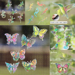 CT094-102 Colorful Cartoon Magnetic Stickers for Door Curtains, Mosquito Nets, Screen Window Repair Subsidies, Laser Anti-collision Decorative Stickers