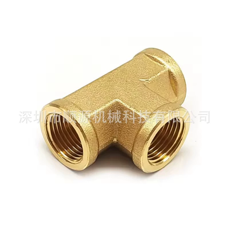 Полный медный квадрат тройник 1/8-1/2NPT американский стандарт T-блок тройной профиль стержня Общий тип T-медный тройник