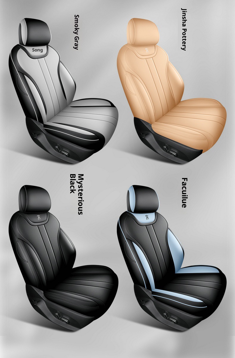 New Model Luxury Car Song Ldm-I Full Leather Car Seat Cushion, Four-Season Overseas Right-Hand Drive Seat Cover, Cross-Border Full-Cover Car Seat Cushion