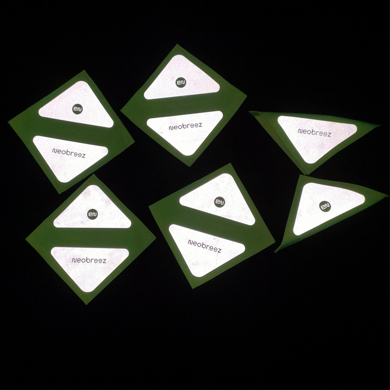 自行山地婴儿童车户外安全警示魔术贴反光扣件牛津布三角形反光贴