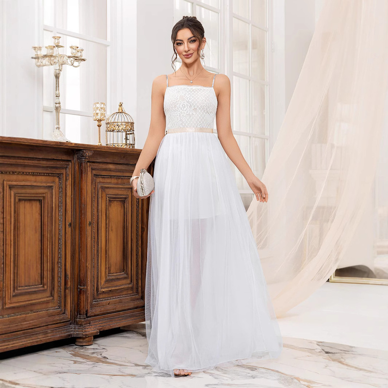New Long Evening Dress Cross Border Sparkling dress Amazon Party Dress Long dress