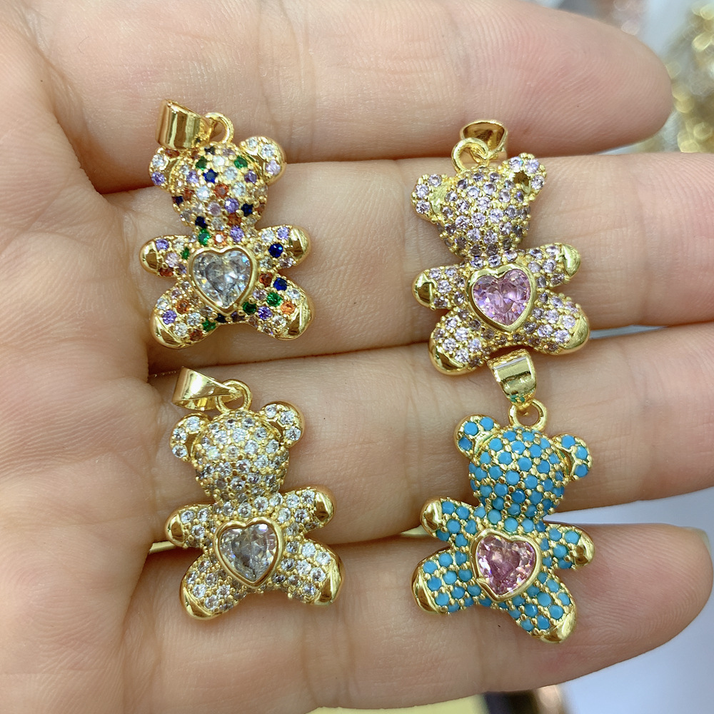 Cute Animal Copper Plating Inlay Zircon Charms display picture 2