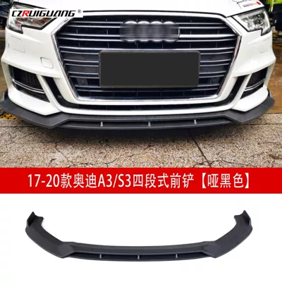 Suitable for 17-20 Audi A3 Modified Front Shovel Audi S3 Front Lip Anti-Collision Rear Wing Top Wing Small Surround Corner (Big Surrounded) - 17-20-audi-a3s3-four-stage-front-shovel-matte-black