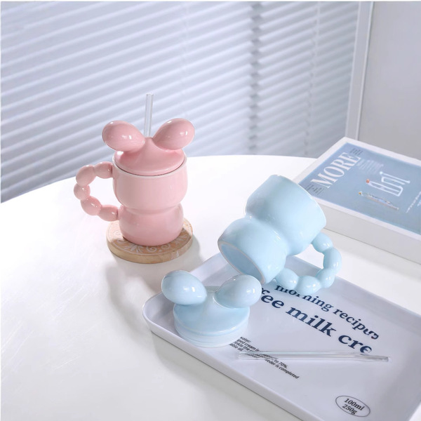 Dustproof ceramic glass with bow with glass for home use