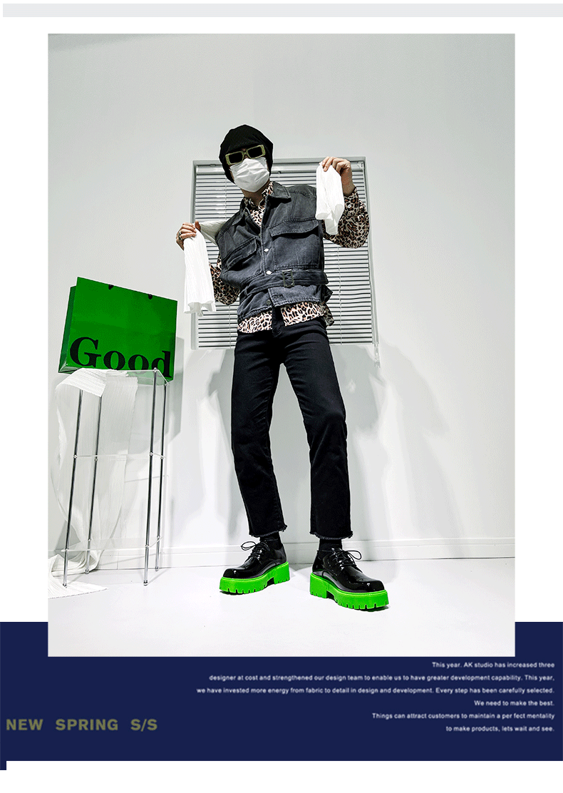 2024 Gros bout carré retourné en cuir nouveau gâteau éponge à semelle épaisse chaussures derby décontractées surélevées, chaussures basses de niche à la mode_voghion.com