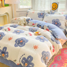 冬季保暖加厚牛奶绒雪花绒被套单件双面加绒单双人宿舍法兰绒被罩