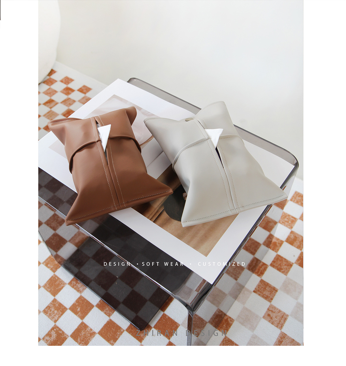 Car Tissue Box, Creative Car Interior Decoration Tissue Box, Car Armrest Box, High-End Tissue Box, New