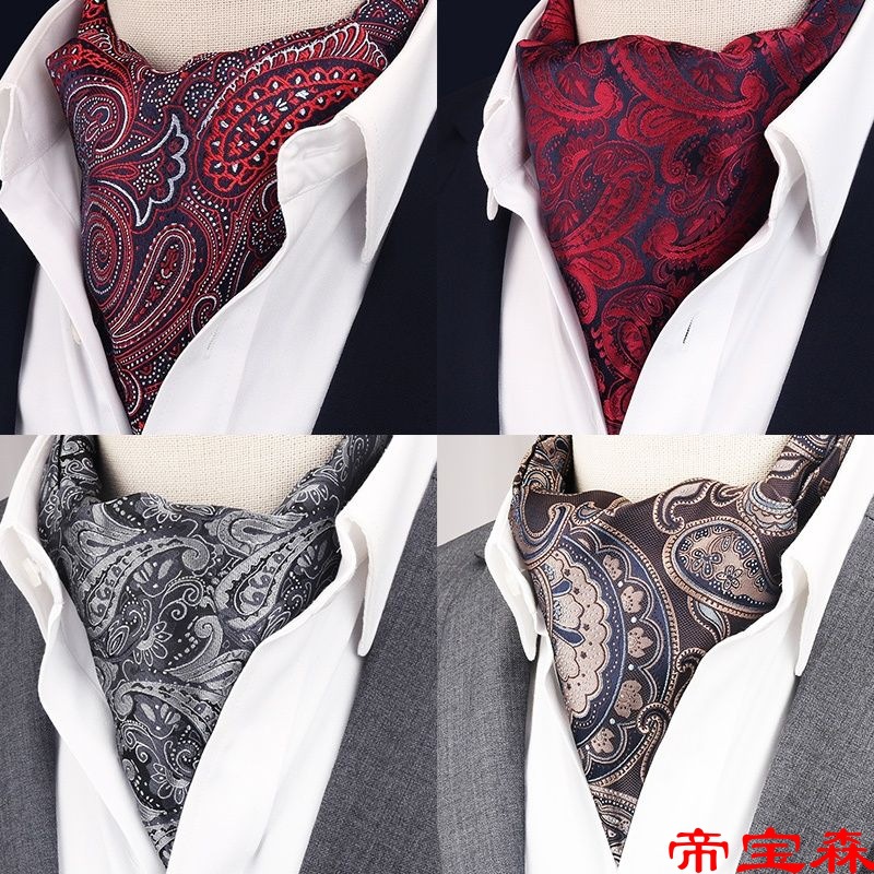 Korean Edition Scarf man England formal wear business affairs suit Neckline Silk scarf Metrosexual Neckline scarf