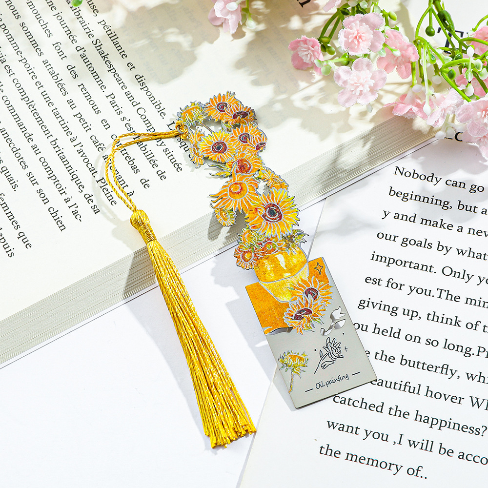 12g Weight Bookmark Stationery Type 1 Piece Quantity School, Graduation Occasion Metal Material Oil Painting Pattern Retro Style 1 Piece Oil Painting School Graduation Metal Retro Bookmark 7