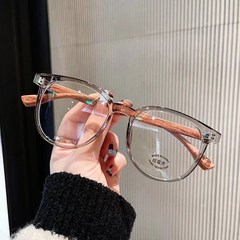 Anti-blue light student glasses Korean version retro wooden square frame myopia glasses can be equipped with prescription transparent glasses frame flat glasses