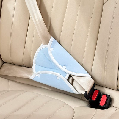 Seat belt shoulder pad – Manufacturer-customized car seatbelt shoulder - ice-silk-triangular-shoulder-pad-blue