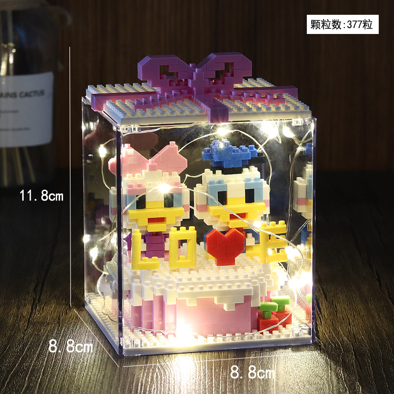 Torta de cumpleaños micro diamante pequeña partícula bloques construcción novias lindas regalo chica serie juguetes al por mayor regalos del estudiante