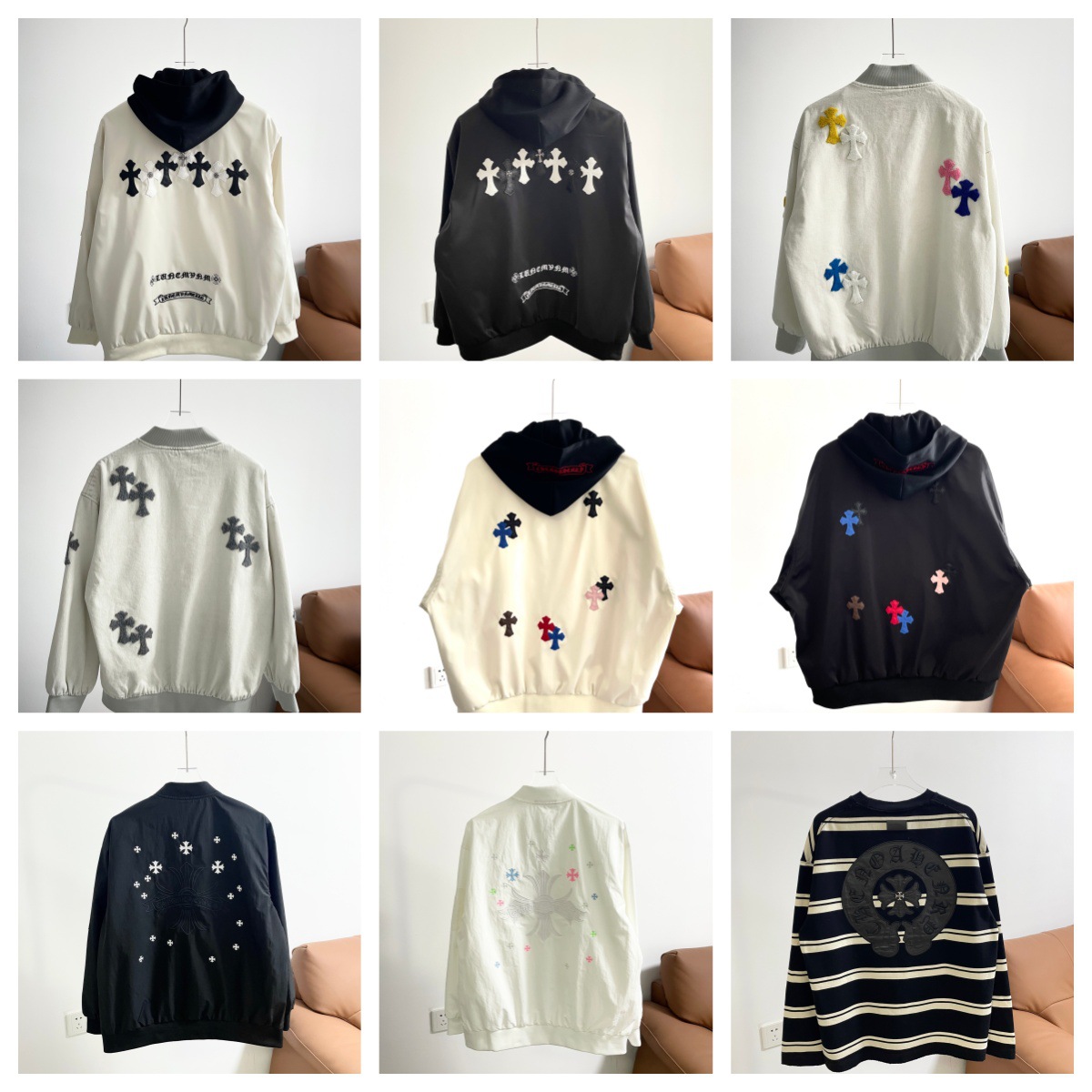 26SS跨境CH克罗伈家春秋新款高品质重工刺绣贴布风衣外套男女同款