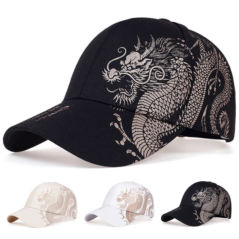 Chinese style dragon pattern baseball hat men and women all-match national fashion cap hip hop hip hop skateboard cool hip hop hop