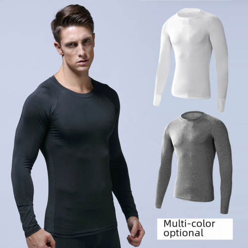 Autumn and Winter Training Sports Basketball Sport Tight Compression Clothing Men's Outdoor Running Fitness Quick-Drying Long-Sleeved