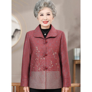 Elderly Women's Clothing Grandma Spring Clothing 2025 New Mother's Winter Velvet Clothes for the Elderly Women's Spring & Fall Outwears