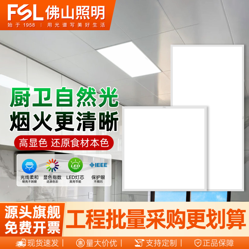 Foshan Lighting Integrated Ceiling Panel Light 300×600 Kitchen and Bathroom Aluminum Ceiling Panel Light for Engineering Wholesale Use