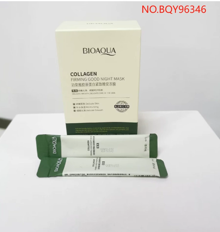 Гель-маска для лица с коллагеном ночью (BIOAQUA) — увлажняющая, выравнивающая текстуру, 4 мл × 20 шт