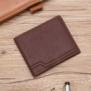 Wallet Men's Horizontal Solid Color Business Ultra-Thin 2024 New Wallet Short Driver's License Wallet Card Holder All-In-One Men