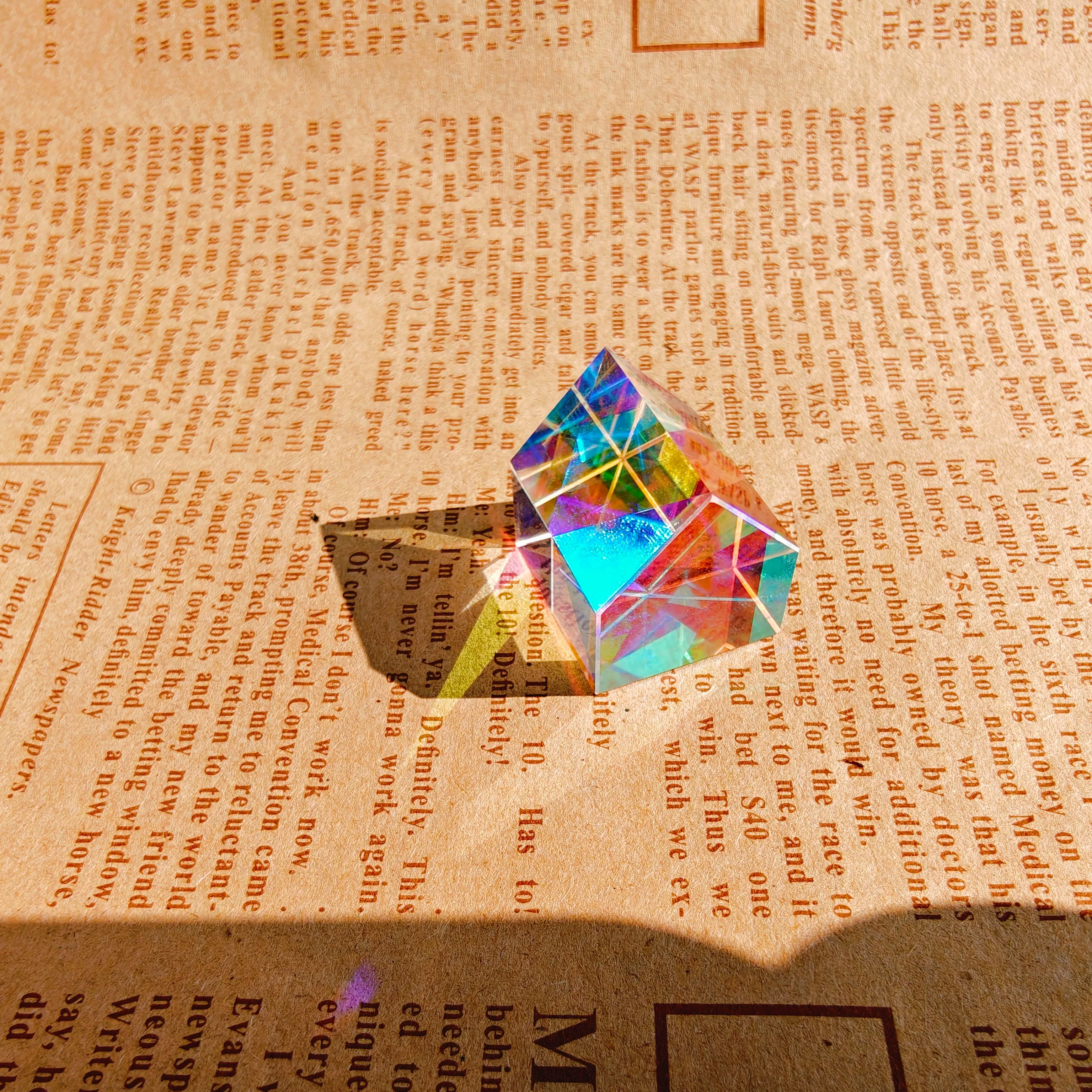 Цветной солнечный prism зеркальный светильник для спальни в кубе, солнце кристалл ловец кристальный декор