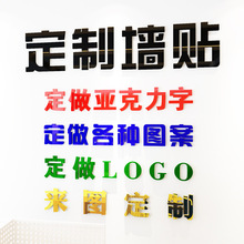 3D亚克力字水晶立体墙贴公司办公室背景墙文字母LOGO图案