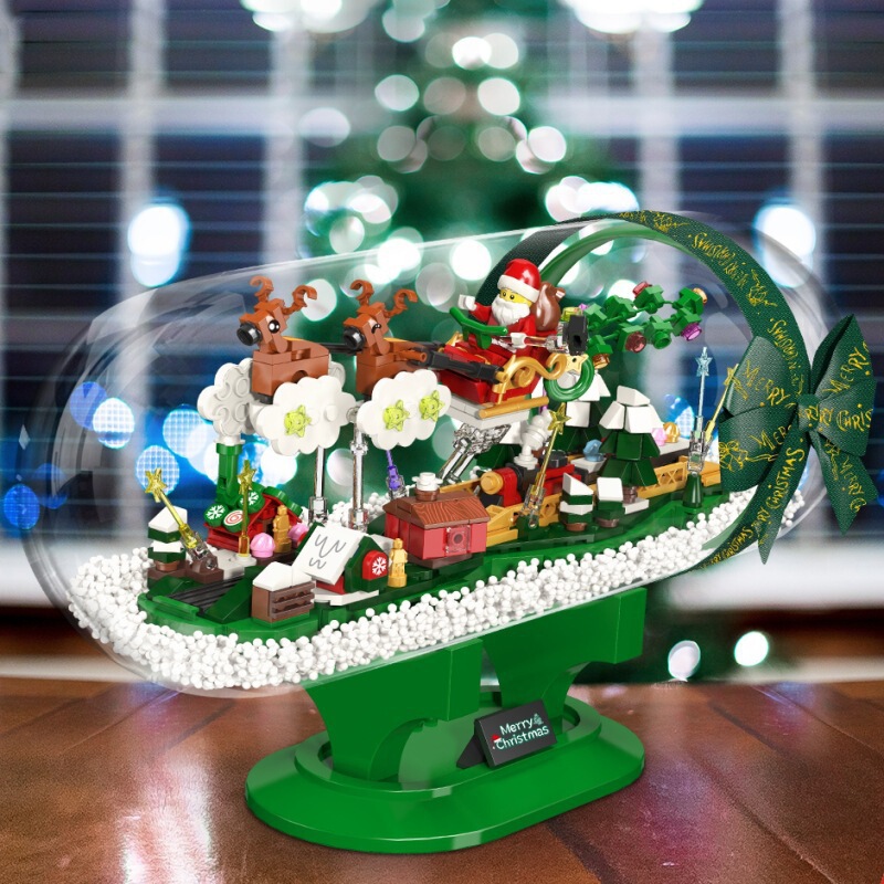 クリスマスの全シリーズのクリスマスツリーのオルゴールのサンタクロースの雪だるまのフォトフレームは積み木のおもちゃのブラインドの箱をつづり合わせて越境します。|undefined