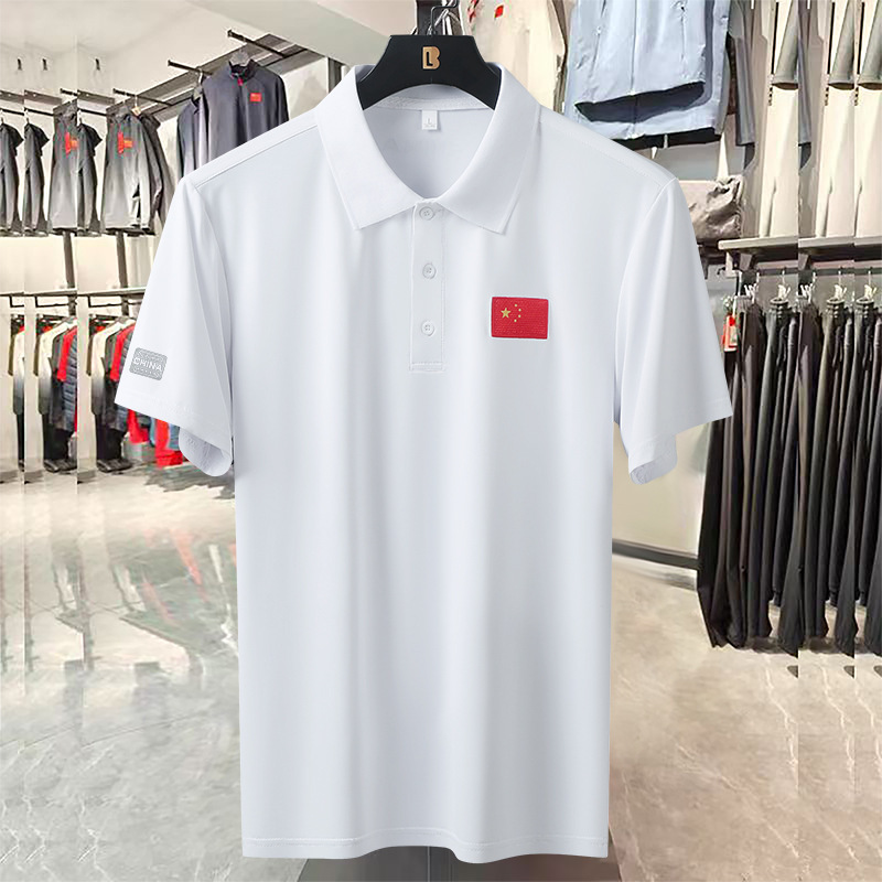 Chinese Team Lapel Sports Short-Sleeved T-Shirt Polo Male and Female Student Uniforms Swimming Fitness Martial Arts Gym Coach Uniforms Customized