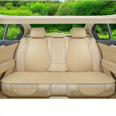 New Universal Linen Car: Seat cushion, seat cover - lnh-small-brick-warm-beige-rear-seat-backrest-with-headrest