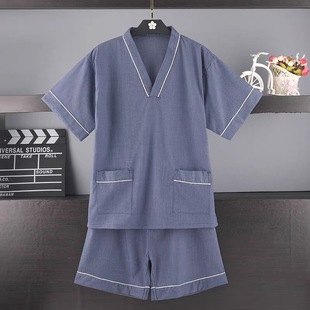 Summer Pajamas, Men's Home Clothes, Sauna Clothes, Foot Massage Shop Massage Clothes, Bathrobes, Yukatas, Hotel Hot Spring Clothes
