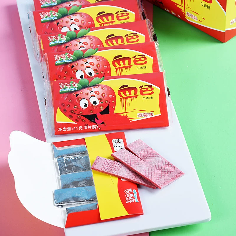 Новогодний набор конфет с надписью 'Blood-Color' Chewy Candy Pack, 5 шт. (11 г), вкусы клубника и арбуз, ностальгальная закуска