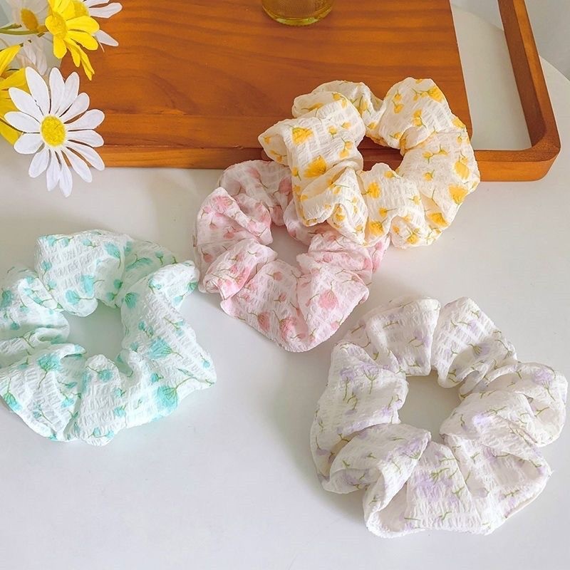 여성을위한 봄 신선한 꽃 머리끈 2025 새로운 스타일 헤어 타이 헤드 로프 패브릭 포레스트 헤어 로프 머리 장식
