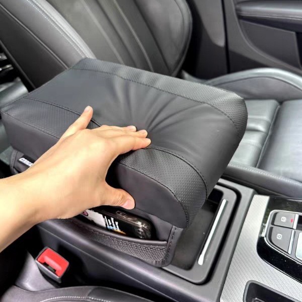 Car Armrest Box Memory Sponge Booster Pad Plus Storage Bag Car Armrest Pad Bag Interior Modification for All Seasons