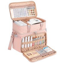 美甲师双层指甲油收纳盒可容纳可拆卸袋用于美甲工具存储