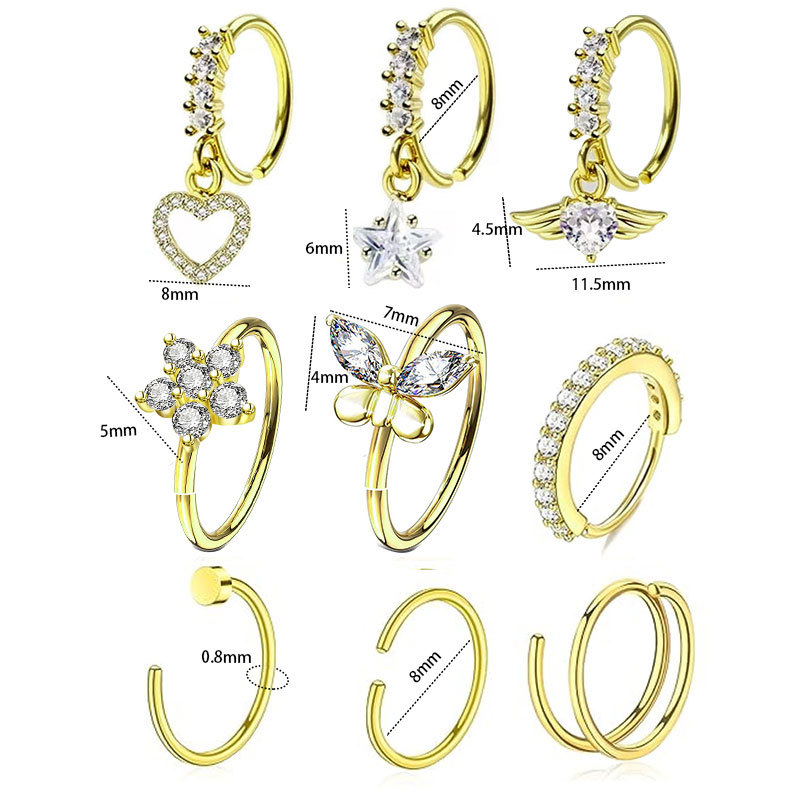 16G labret stud size and finish detail