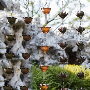 Villa Courtyard Rain Chain Outdoor Temple Garden Eaves Water Diversion Chain Falling Water Sun Room Dripping Rain Bell Japanese Style