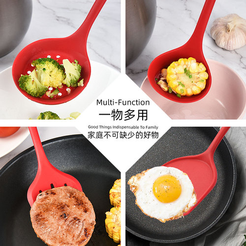 Silicone spatula and spoon 5-piece set long handle non-stick pot silicone spatula temperature-resistant food grade silicone kitchenware set wholesale